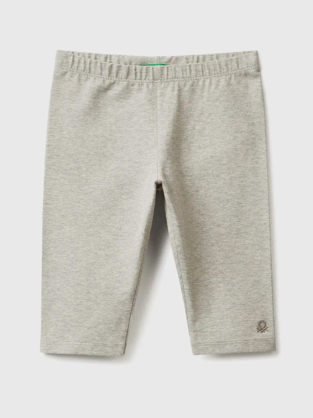 3/4 leggings in stretch cotton - Light Gray | Benetton