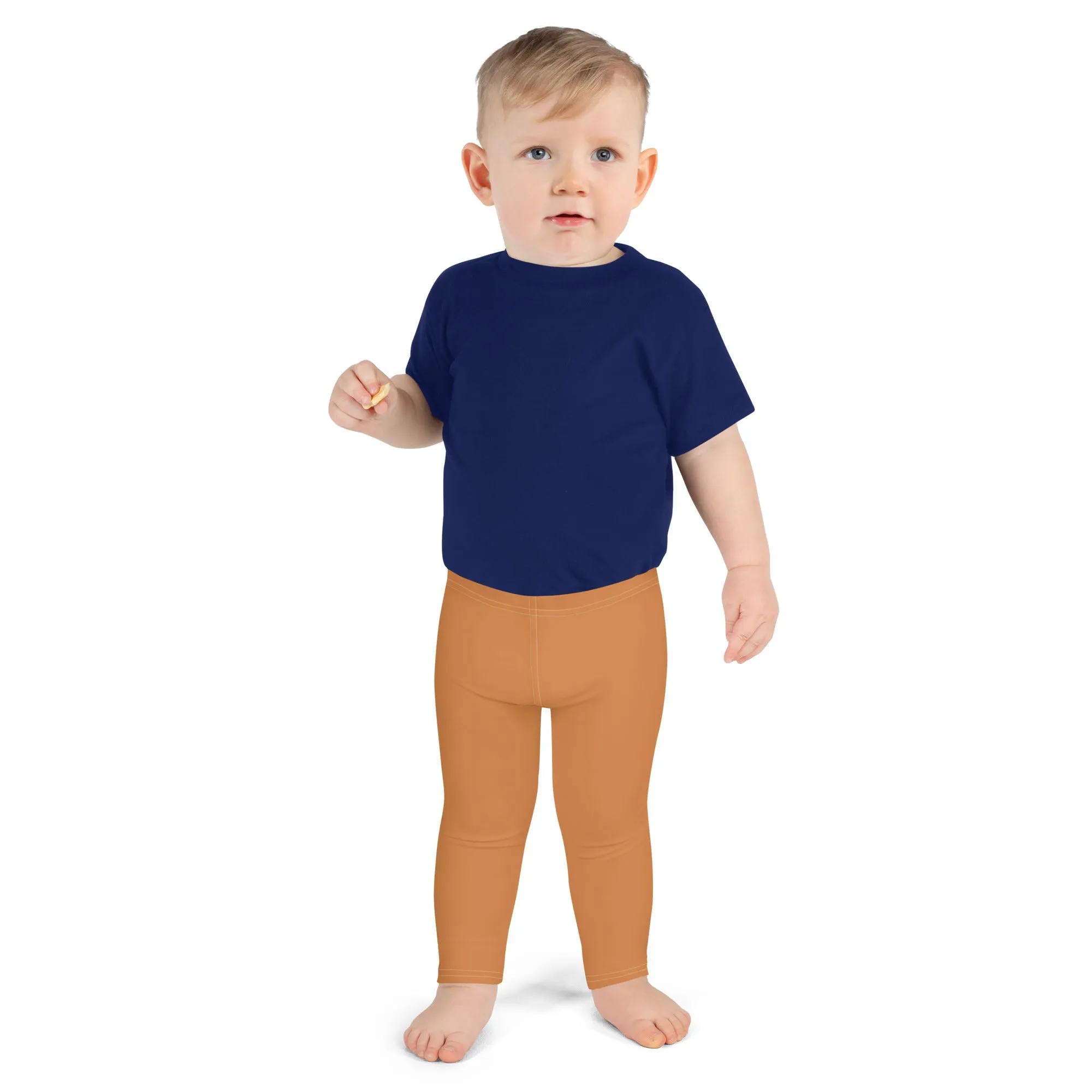 Active Adventures: Solid Color Leggings for Energetic Boys - Raw Sienna