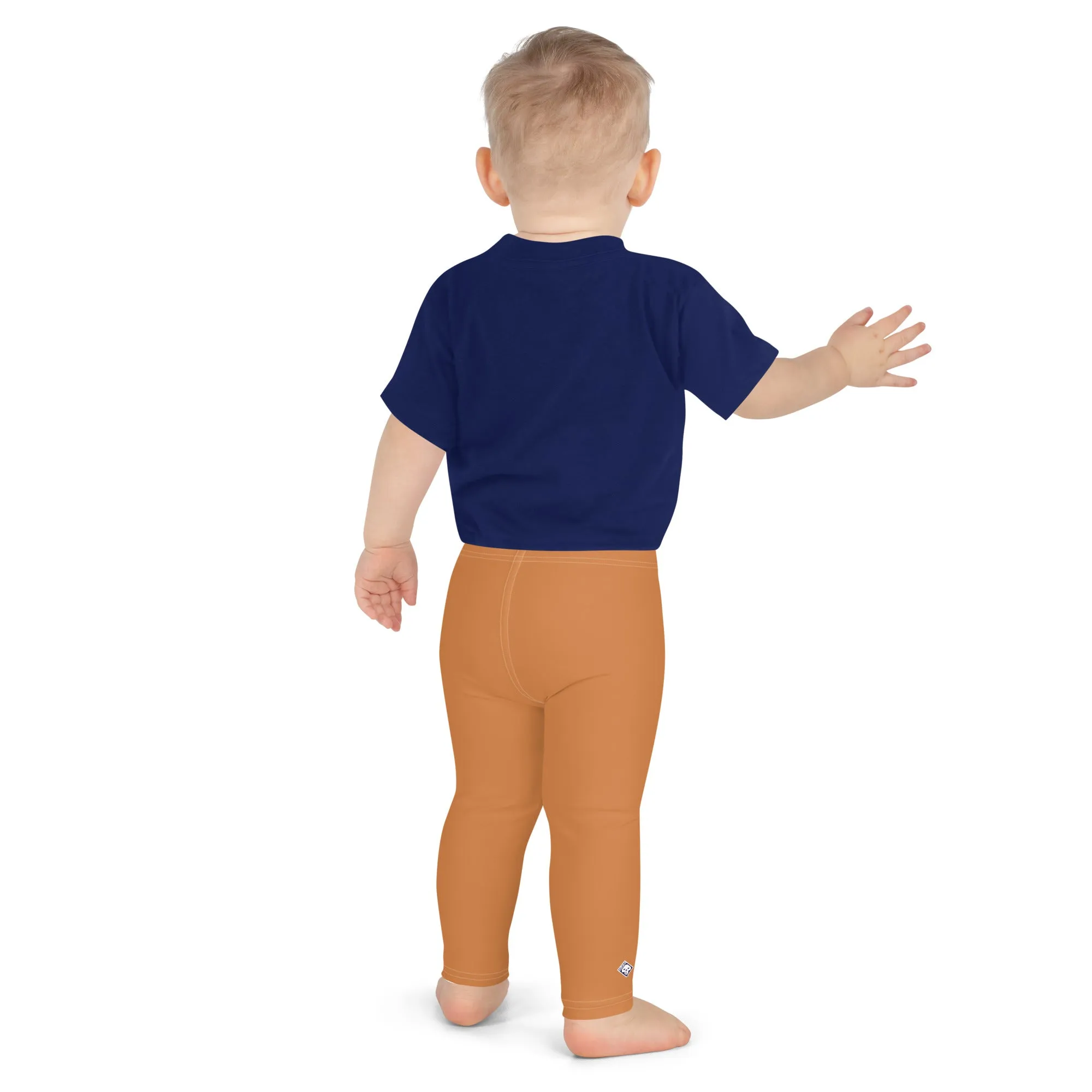 Active Adventures: Solid Color Leggings for Energetic Boys - Raw Sienna