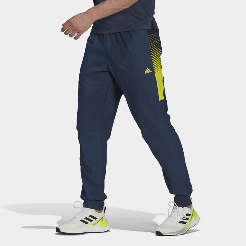 Adidas Men's Designed 2 Move Aeroready Pants Crew Navy/Acid Yellow