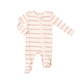 Angel Dear - Baby Pajamas - Silver Pink + Sugar Swizzle Rib