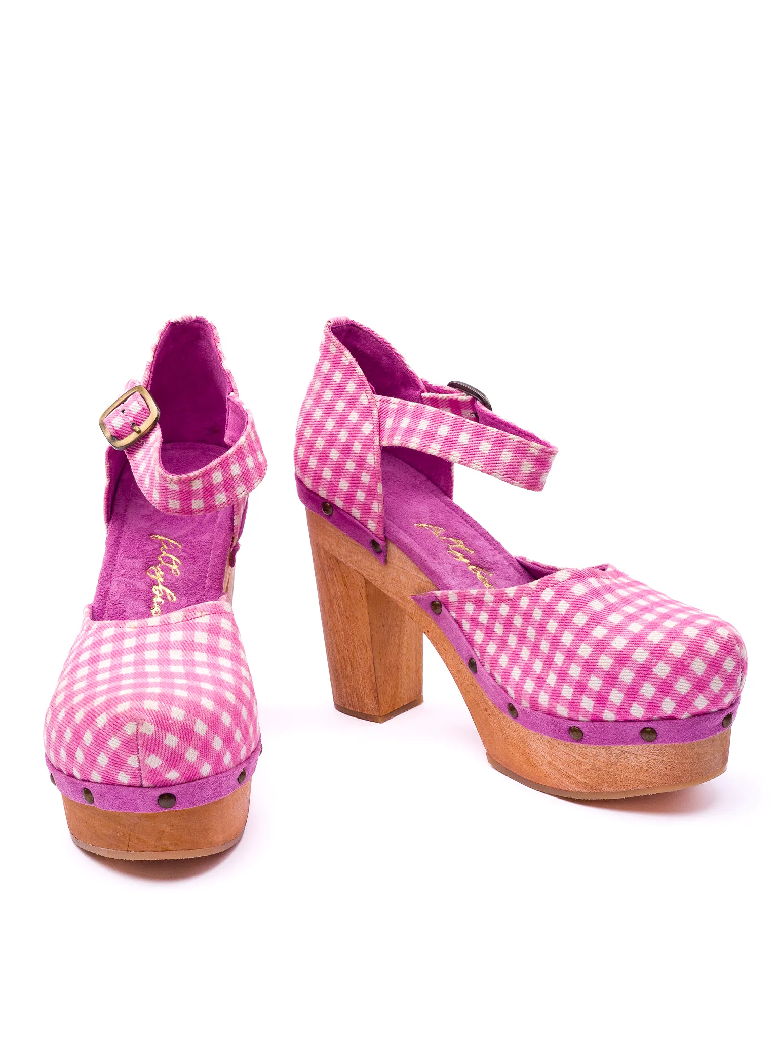 Aurora Pink Gingham - Wedge