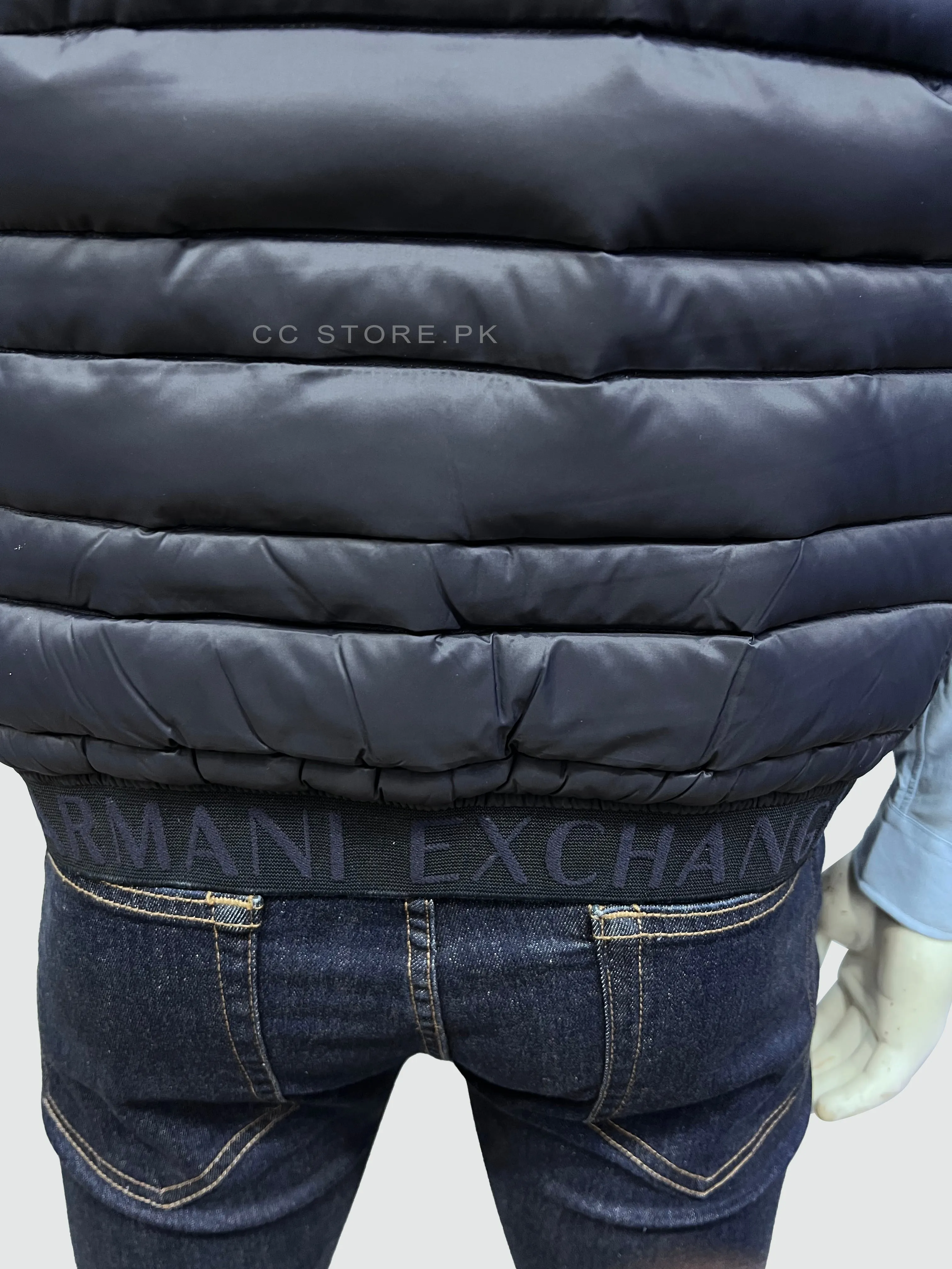 AX Packable Duck Down Sleeveless Navy Blue Puffer Jacket