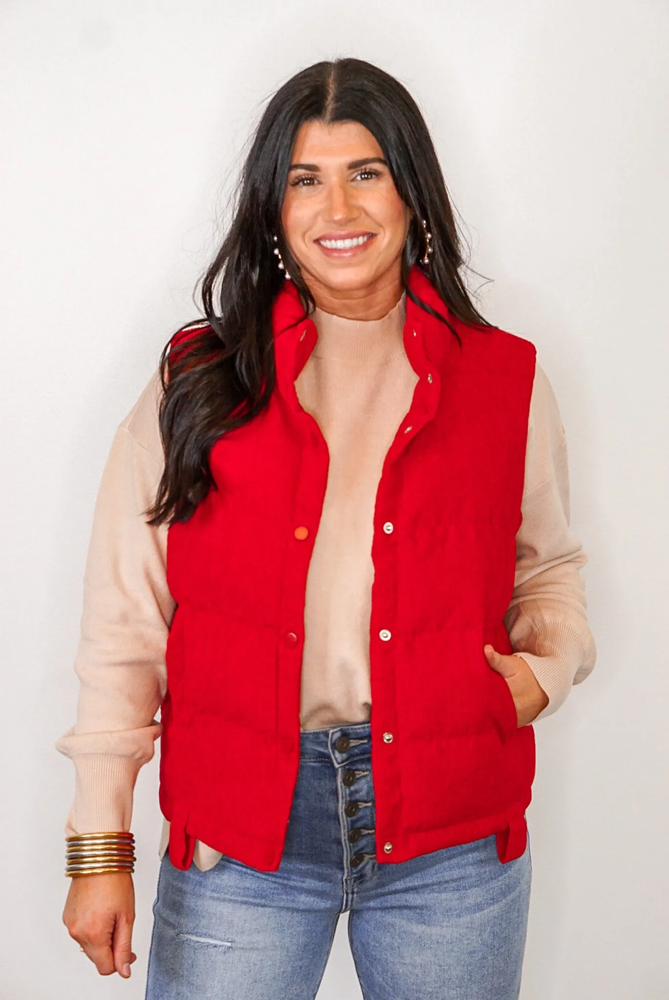 Better You Corduroy Red Vest