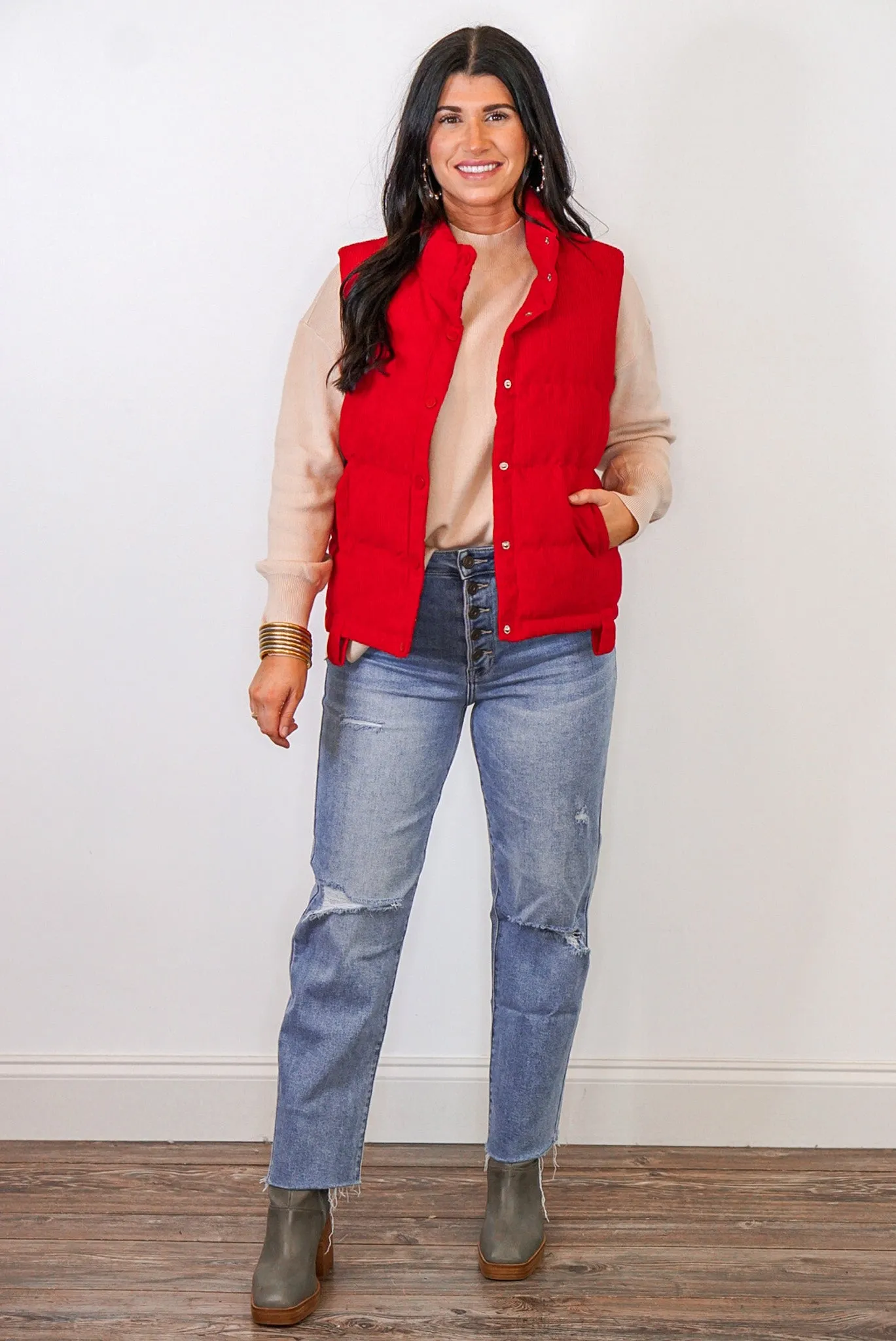 Better You Corduroy Red Vest