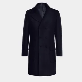 Blue Long Double breasted overcoat