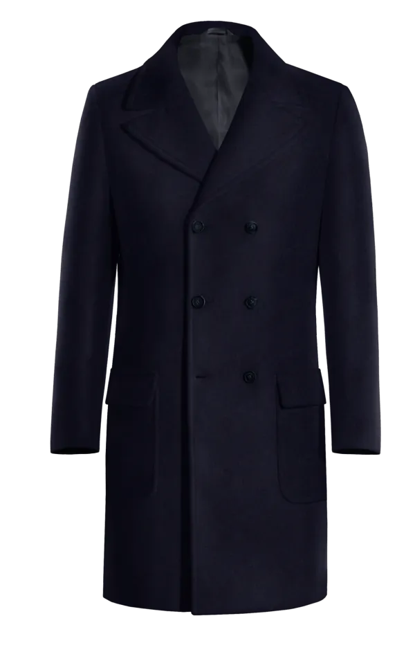 Blue Long Double breasted overcoat