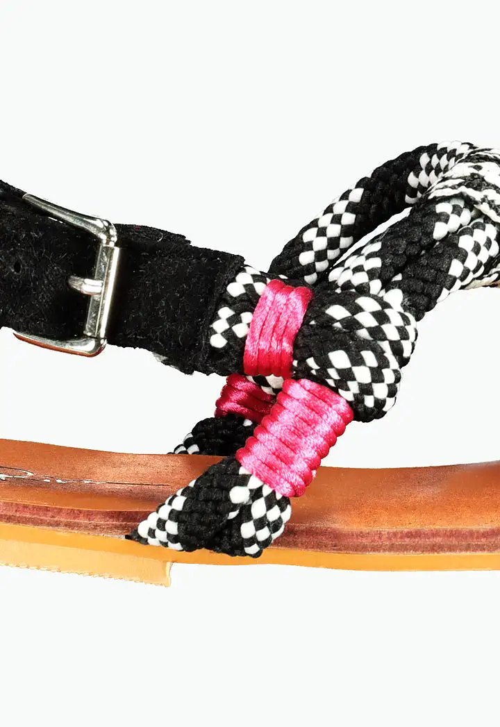 Braided T-Strap Sandals