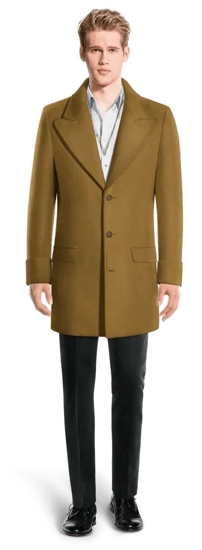 Camel Peak Lapel Overcoat