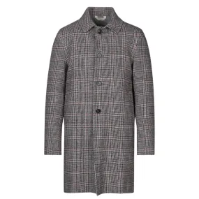 CIRCOLO Pow Grey Check Overcoat | Menswear Online