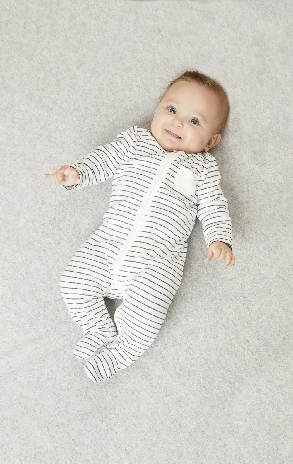 Clever Zip Pajamas - Grey Stripe