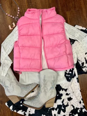 Cotton Candy Pink Puffer Vest*