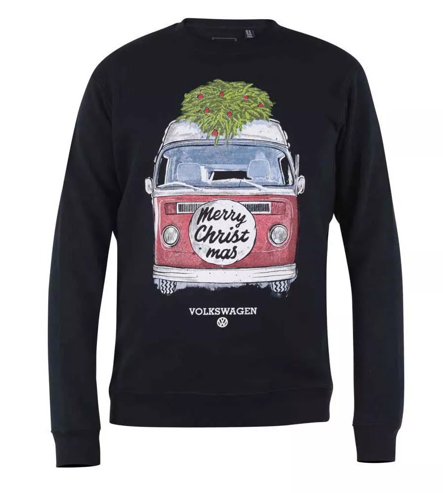 D555 Mens Christmas Sweatshirt Official VW Camper Van Print (WEYMOUTH)