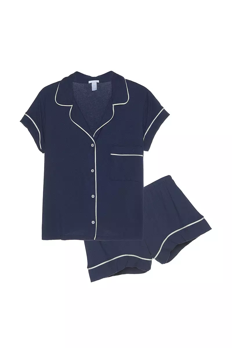 Gisele Shortie PJ Set | Navy/Ivory