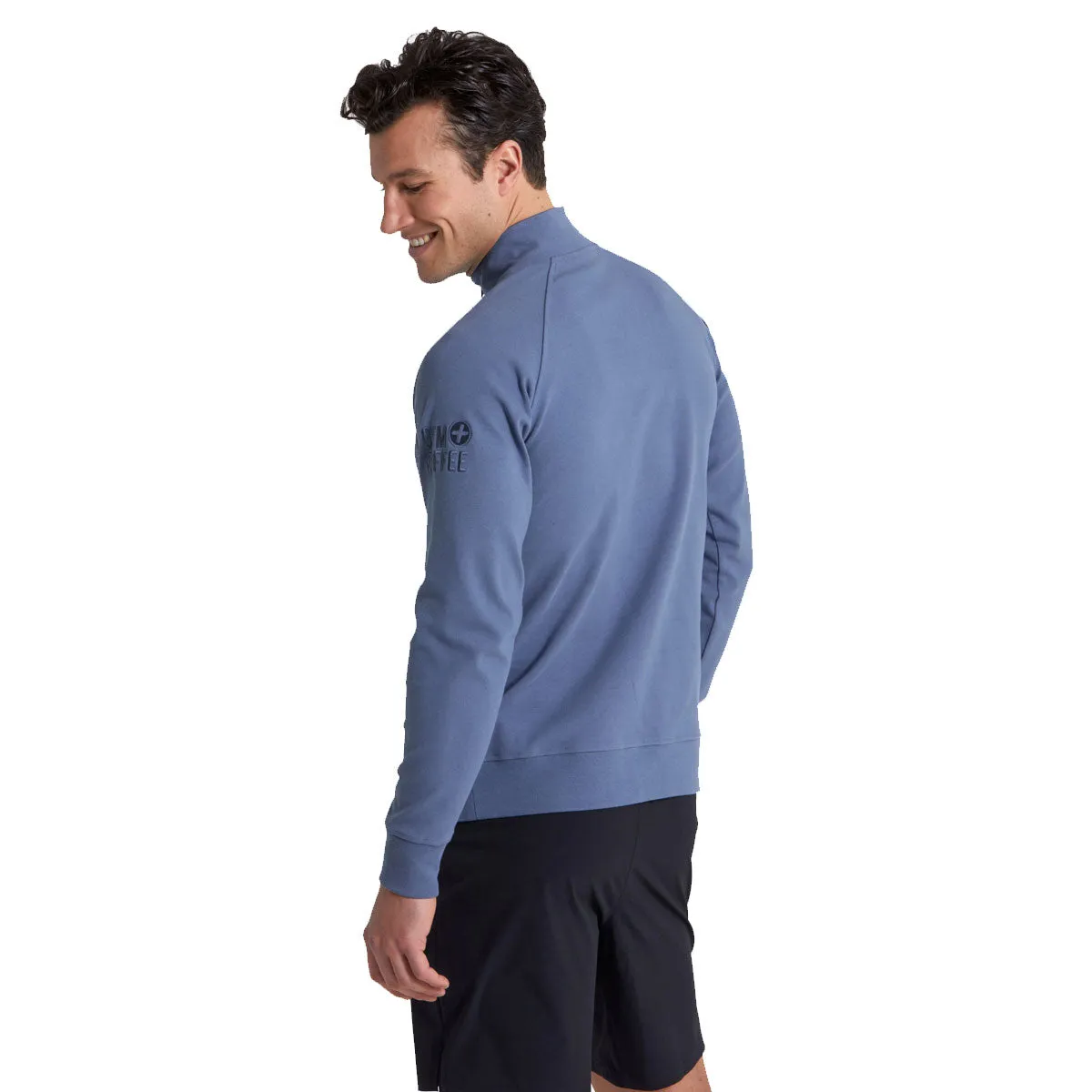 Gym+Coffee Chill Half Zip Hoodie - Mens - Thunder Blue