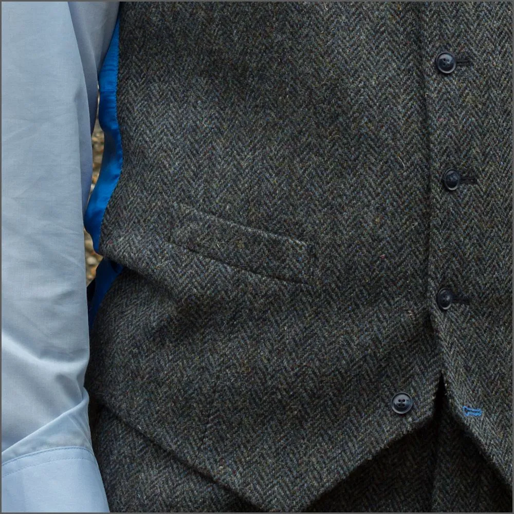 Harris Tweed Heather Blue Waistcoat>