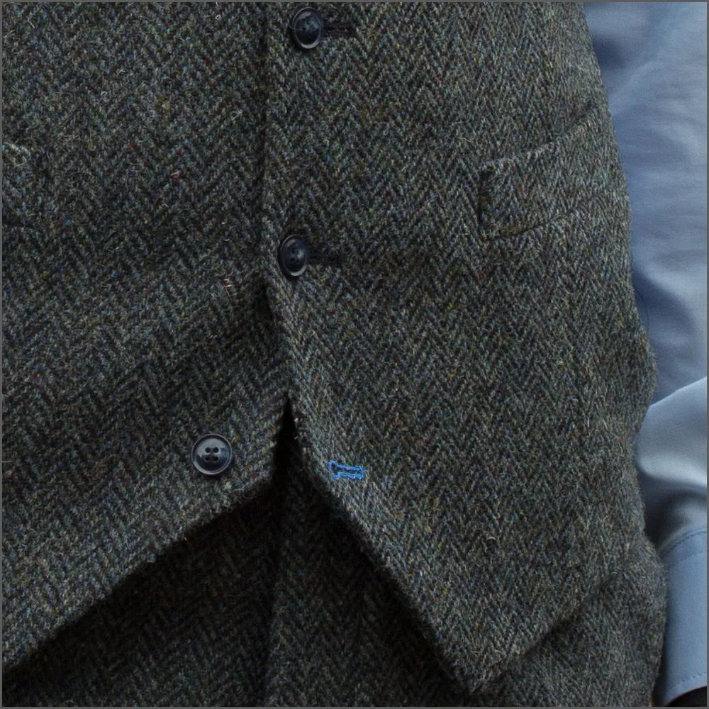 Harris Tweed Heather Blue Waistcoat>