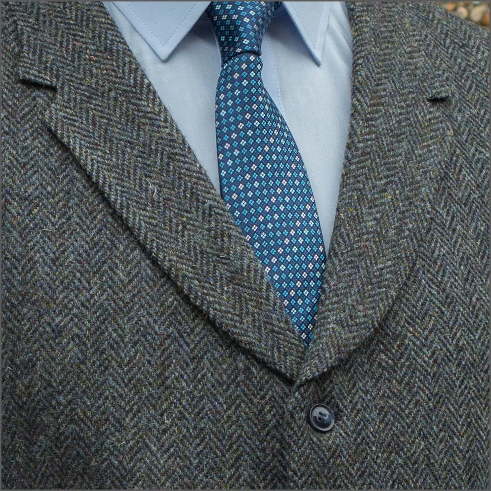 Harris Tweed Heather Blue Waistcoat>