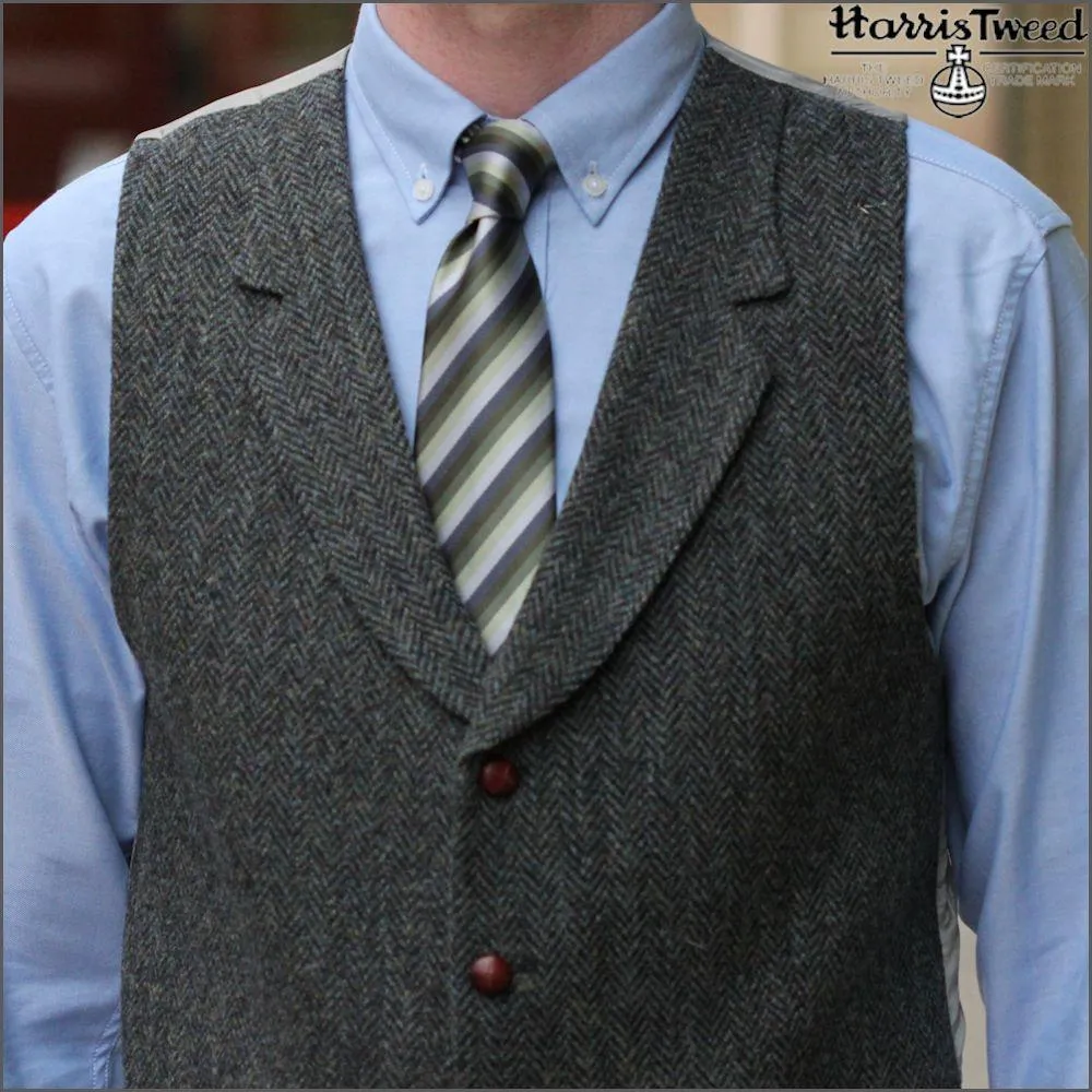 Harris Tweed Heather Blue Waistcoat>