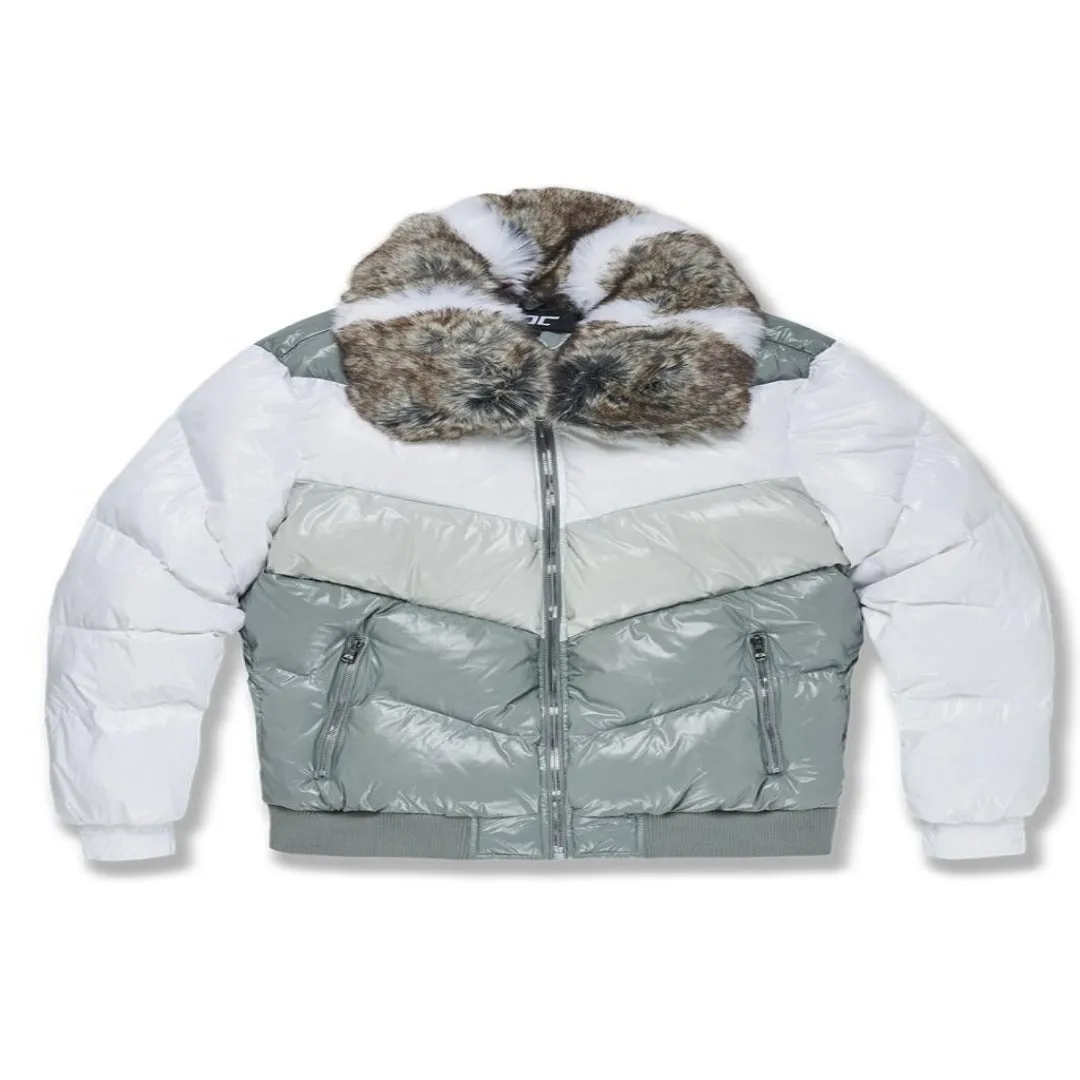 Jordan Craig   NYLON COLOR BLOCK PUFFER JACKET Men’s -WHITE GREY