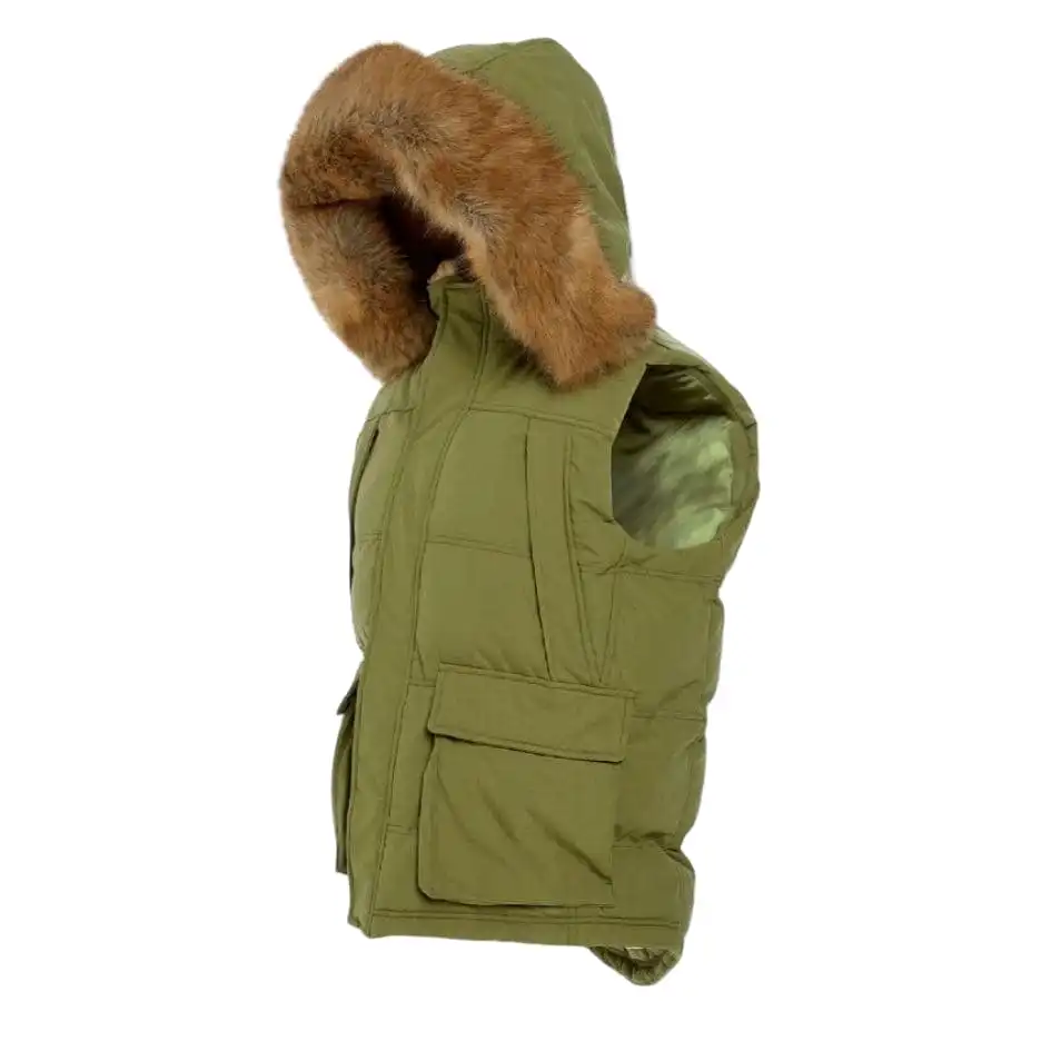 Jordan Craig Yukon Fur Lined Puffer Vest (Army Green) 9374V