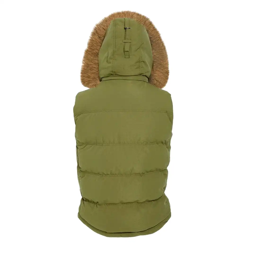 Jordan Craig Yukon Fur Lined Puffer Vest (Army Green) 9374V