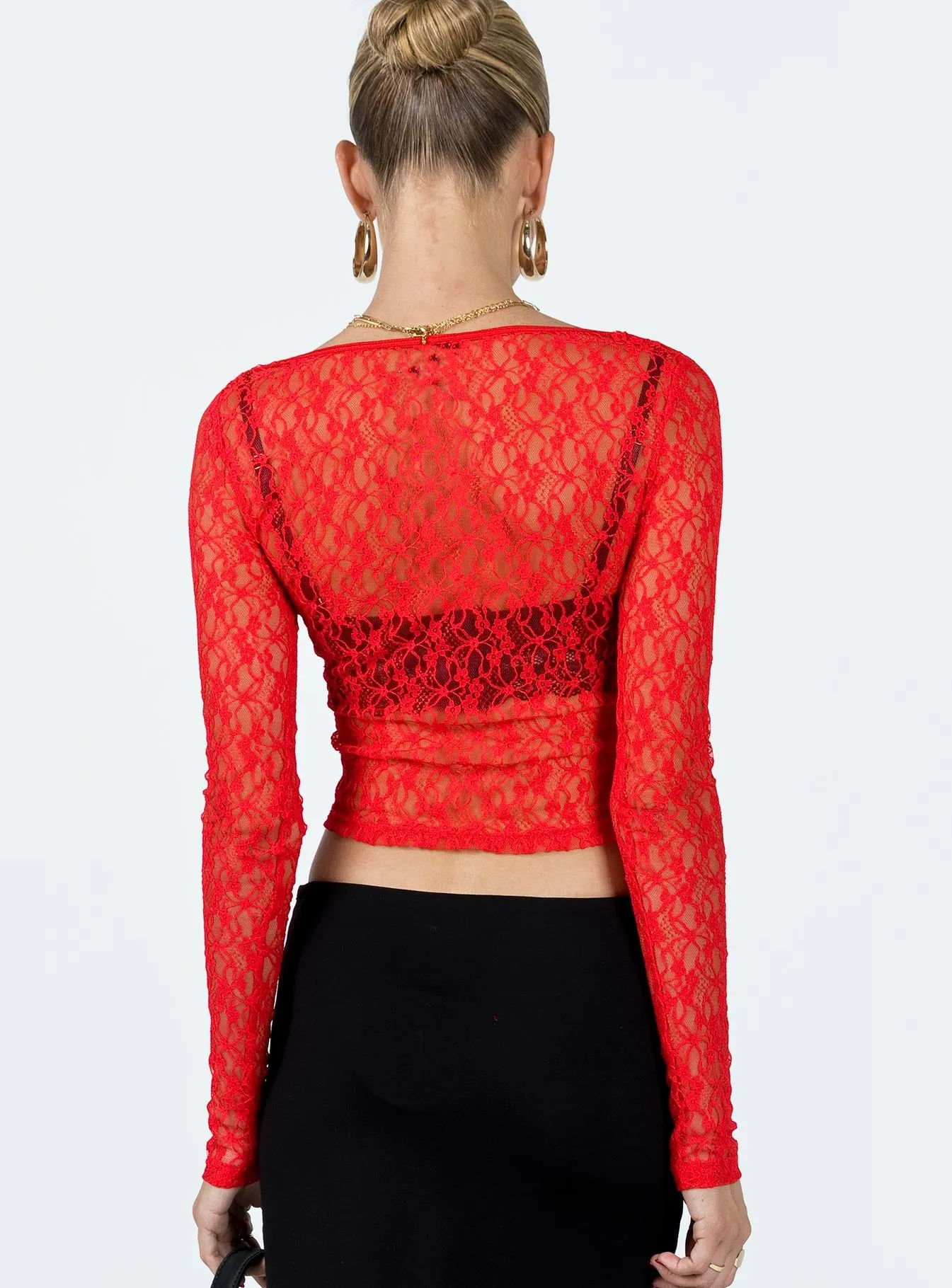 Kenar Long Sleeve Top Red