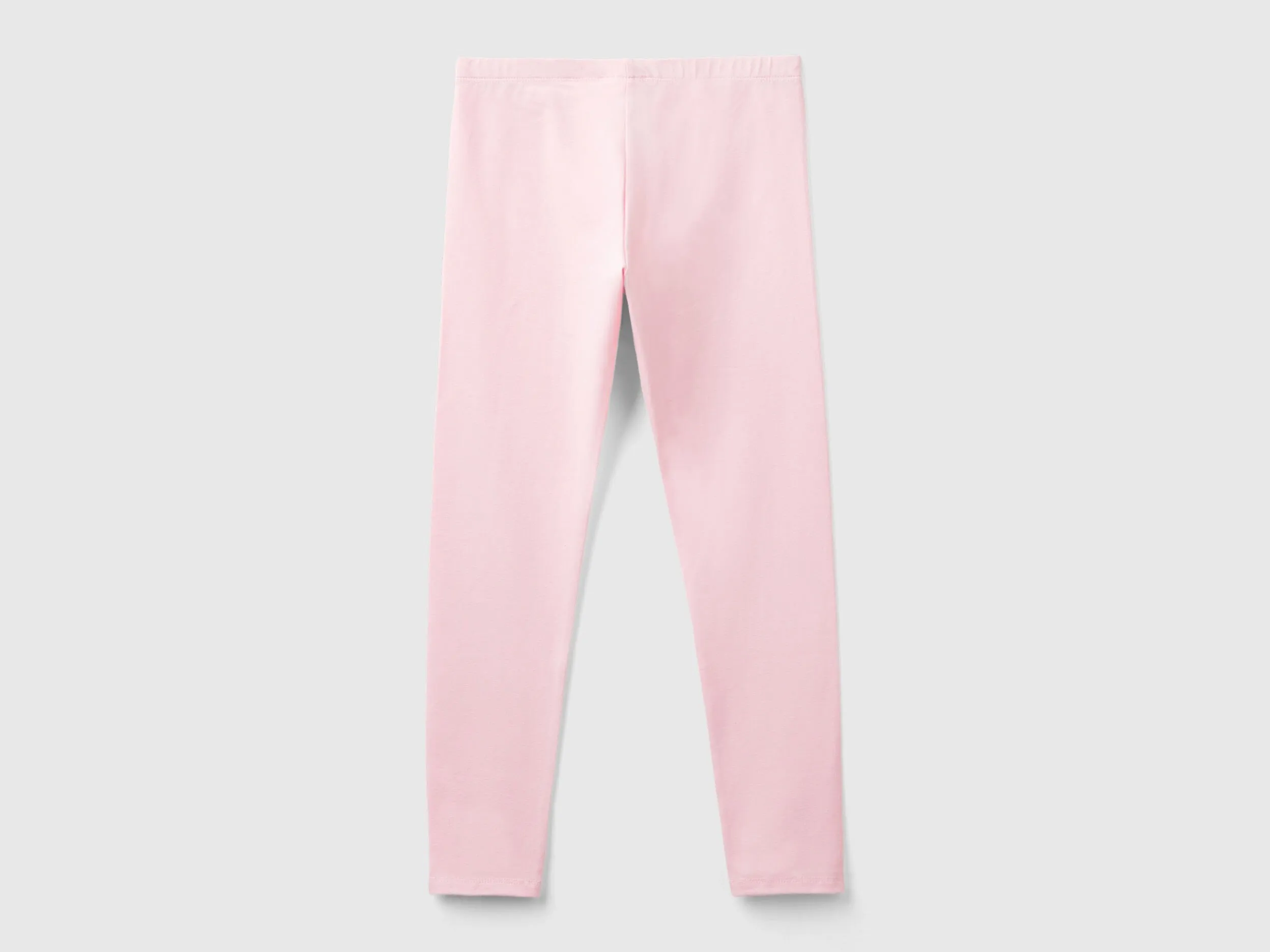 Leggings in stretch cotton with logo - Pink | Benetton