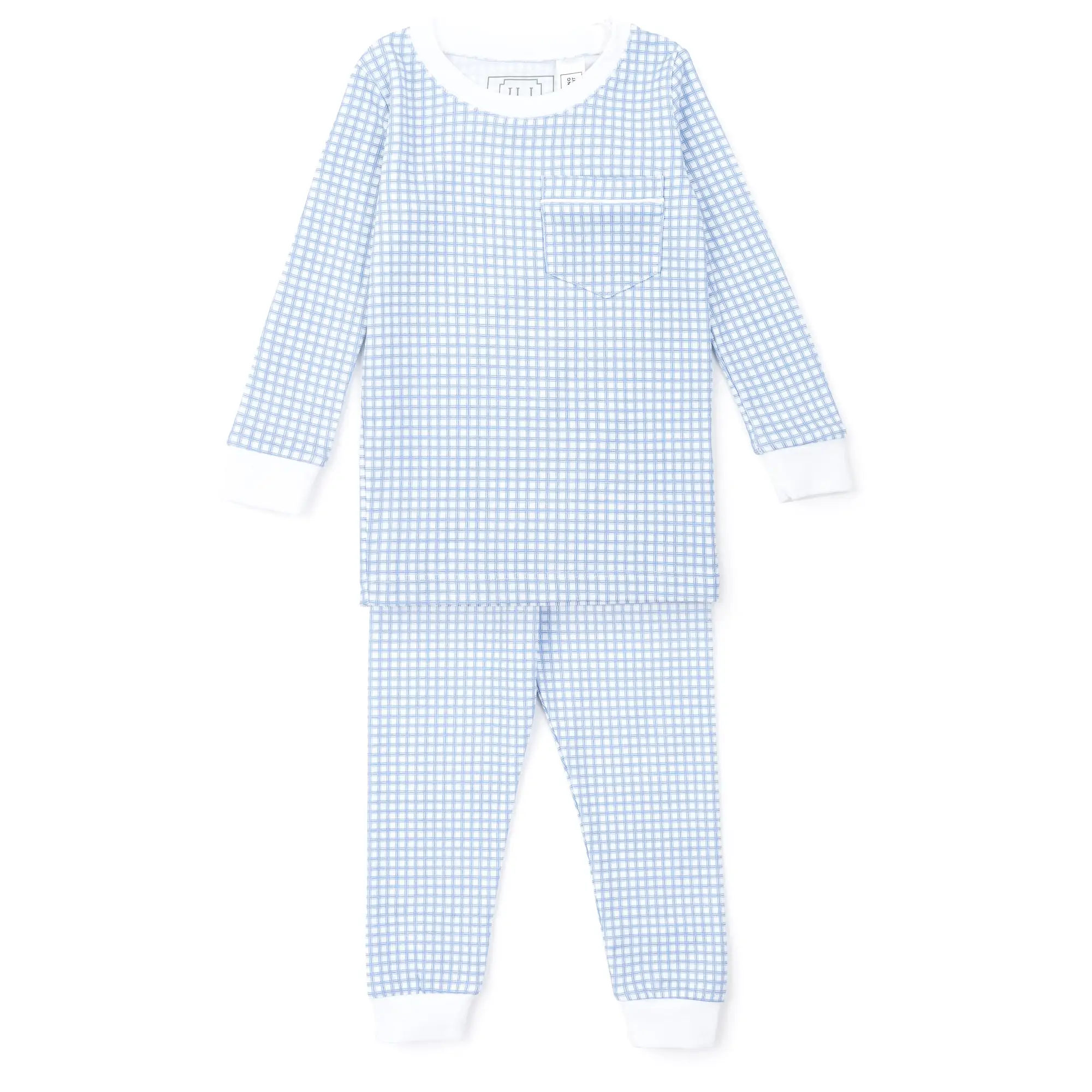 Lila and Hayes - Bradford Pajama Set - Light Blue Box Plaid