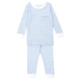 Lila and Hayes - Bradford Pajama Set - Light Blue Box Plaid