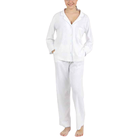 Liza Pointelle Cotton Pajamas Set - Blue