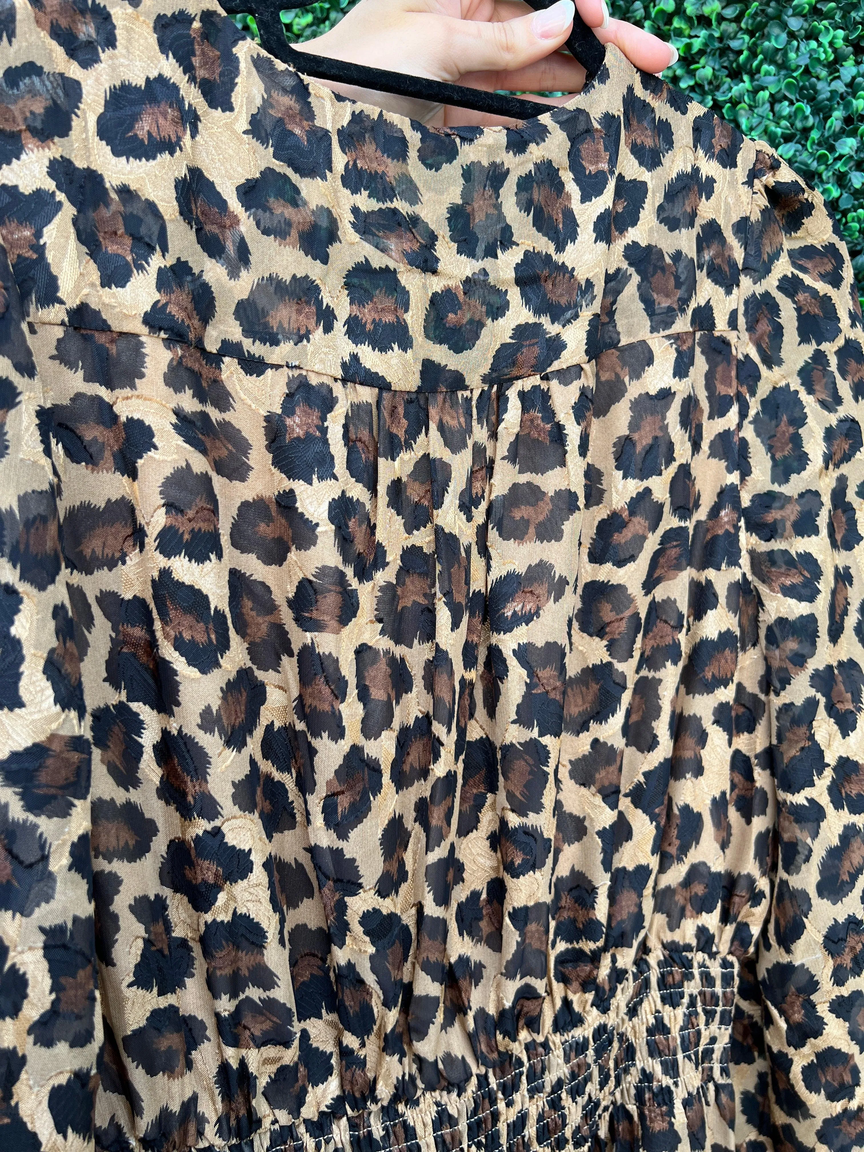 Long Sleeve Cheetah Maxi Dress