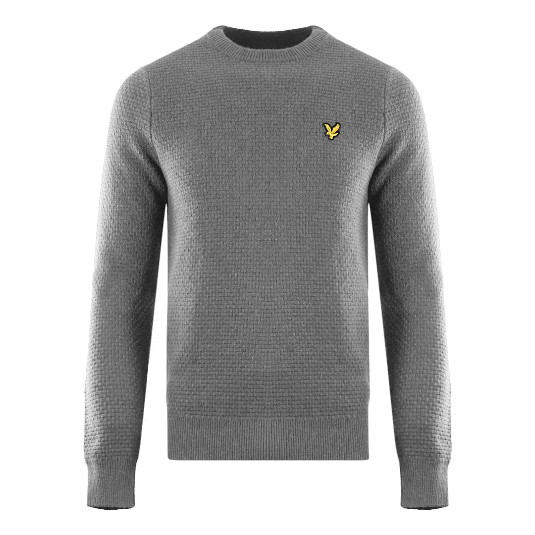 Lyle & Scott Basket Weave Knitted Grey Sweater