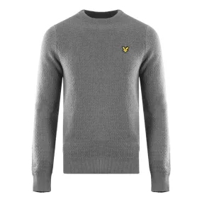 Lyle & Scott Basket Weave Knitted Grey Sweater