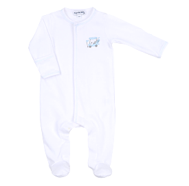 Magnolia Baby - Embroidered Footie - Putting Around - Blue