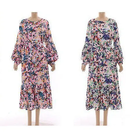 Maxi Long Sleeve Print Summer Dress