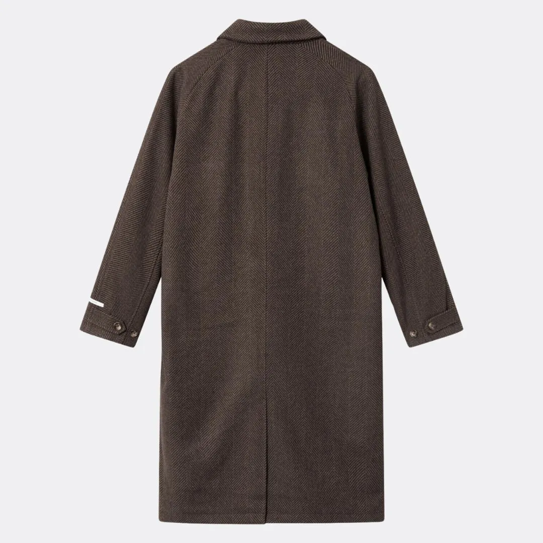 Michael Herringbone Wool Coat (Coffee Brown + Walnut)