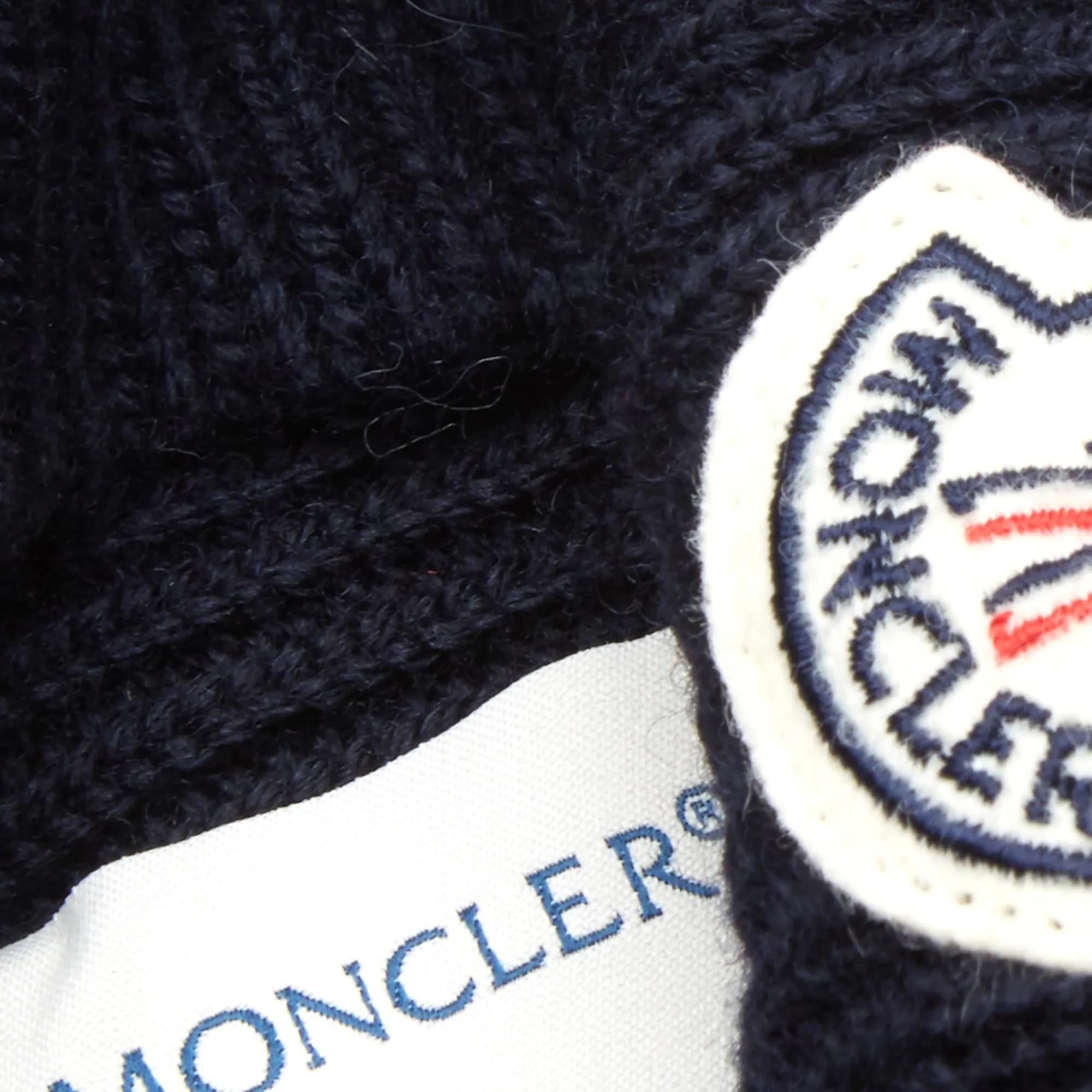 Moncler Ribbed Logo BeanieNavy