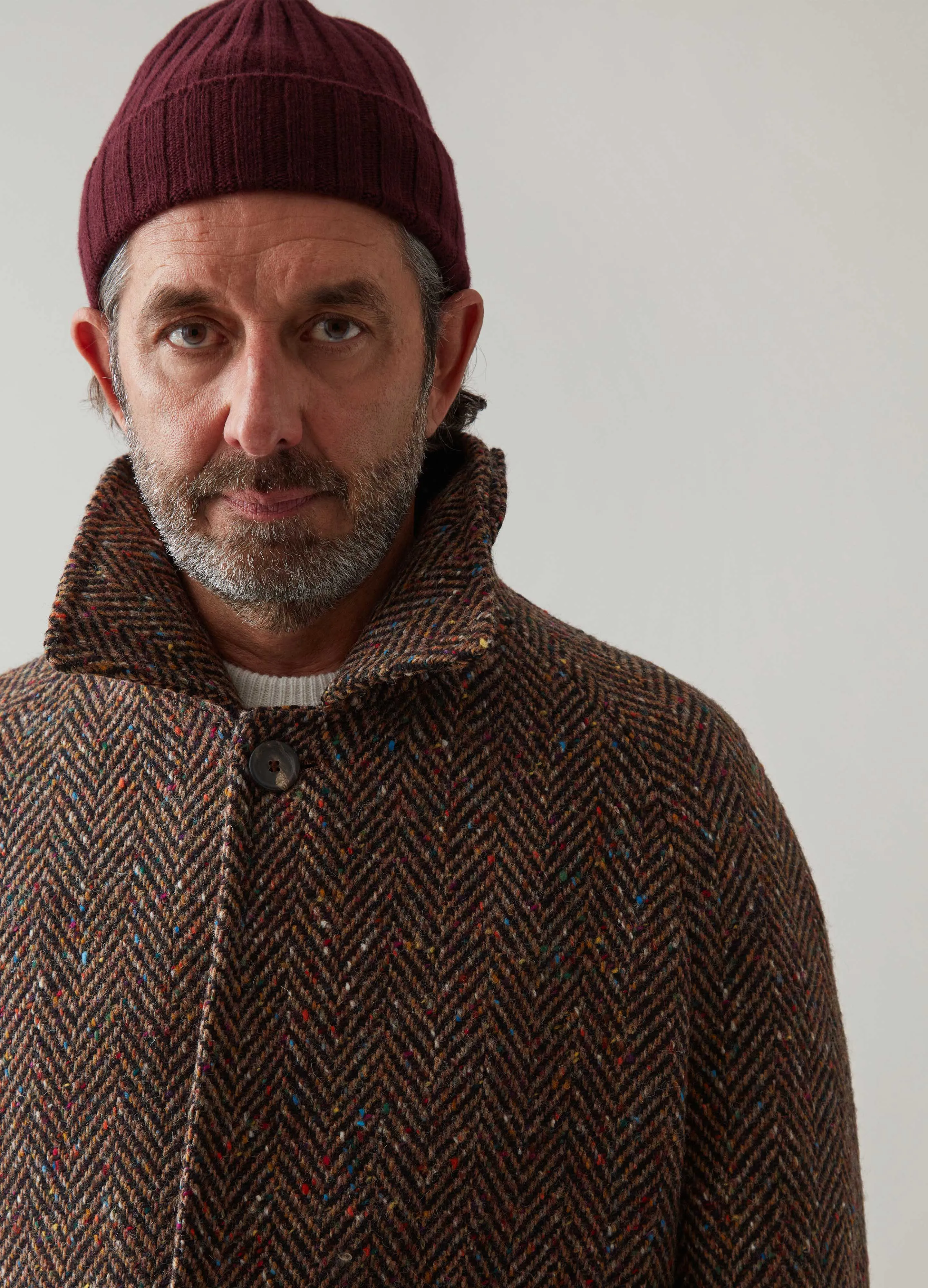 Nelson Tweed Raglan Coat - Brown