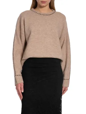 NEO NOIR SWEATER DETRI KNIT BEIGE MELANGE