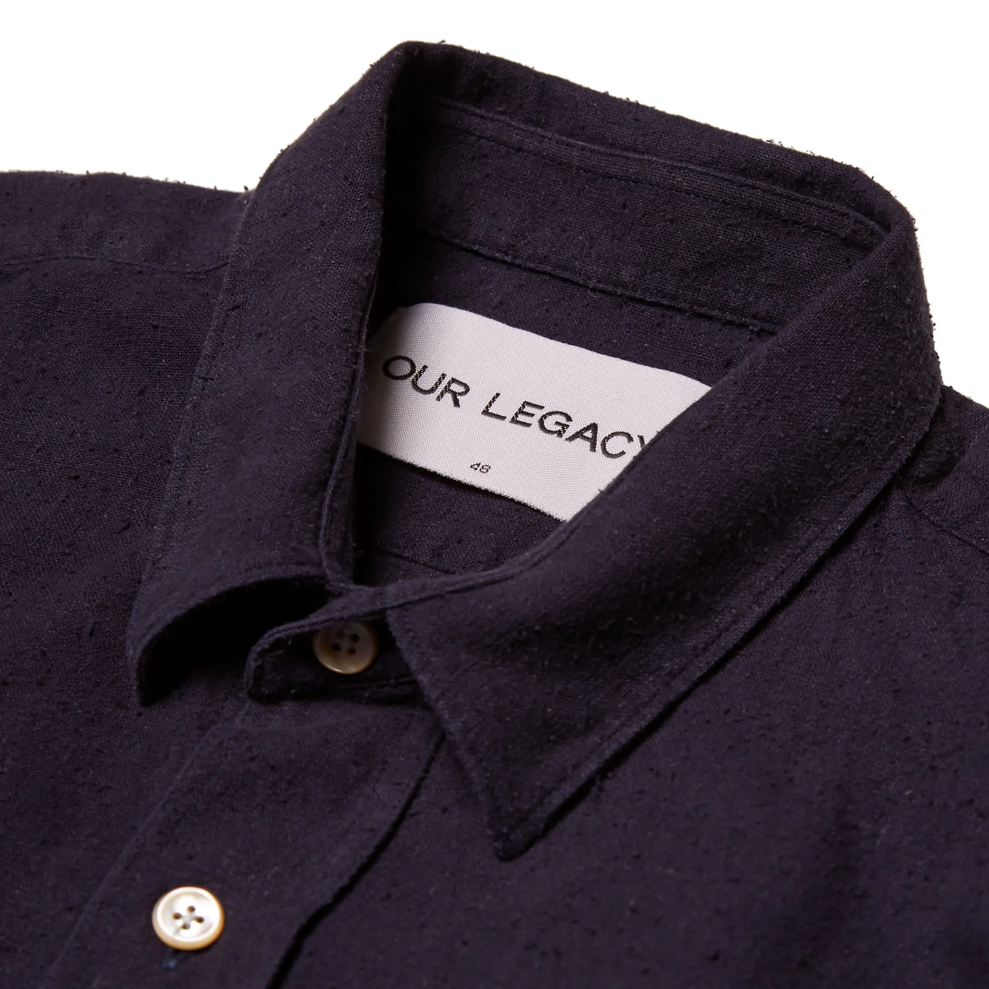 Our Legacy Classic Short Sleeve ShirtDark Navy Silk