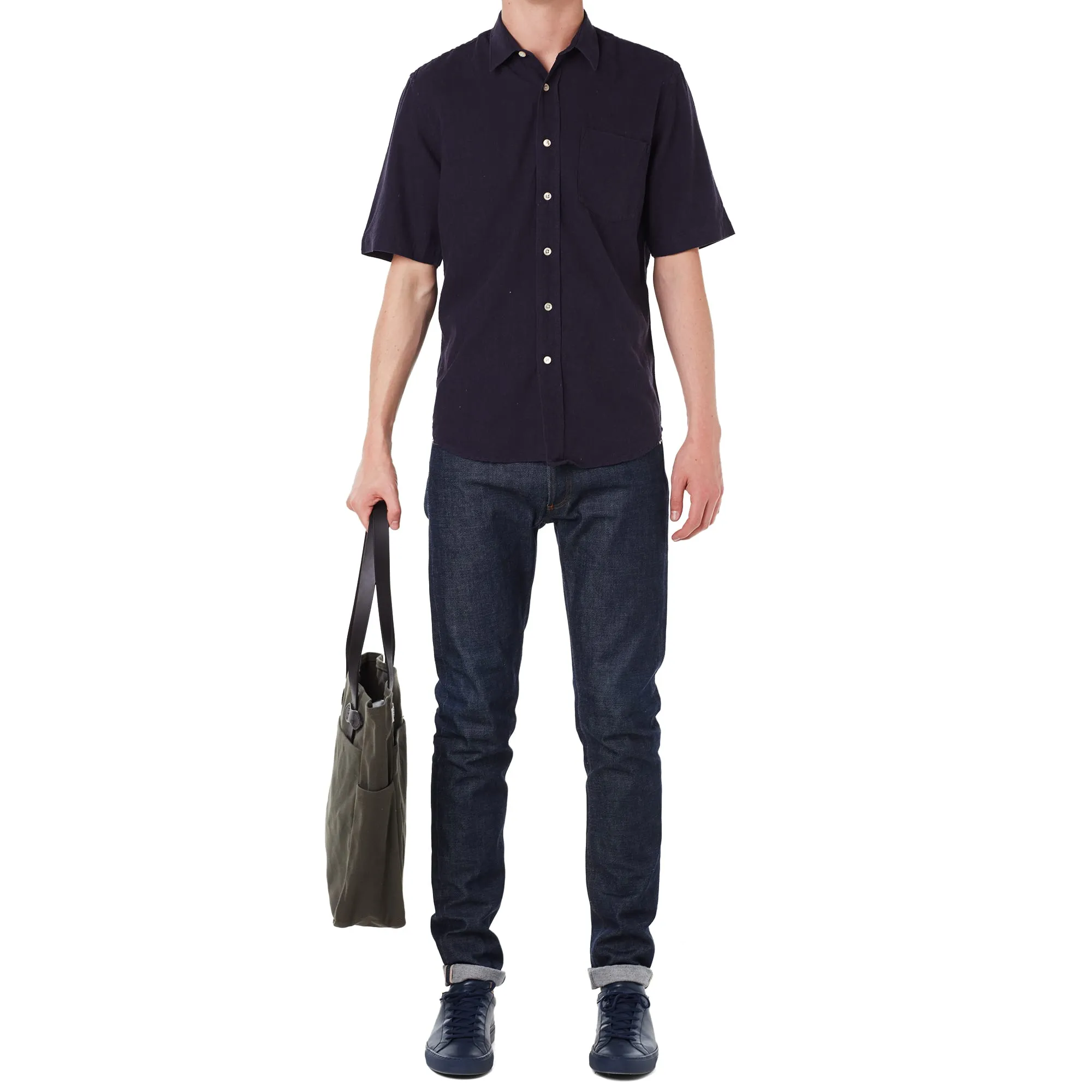 Our Legacy Classic Short Sleeve ShirtDark Navy Silk