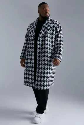 Plus Wool Look Houndstooth Overcoat