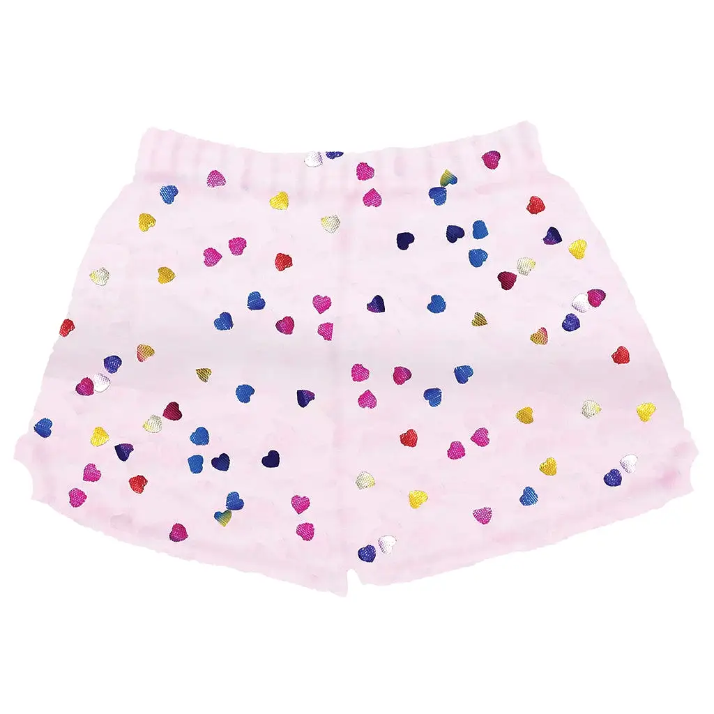 Plush Shorts - Foil Hearts