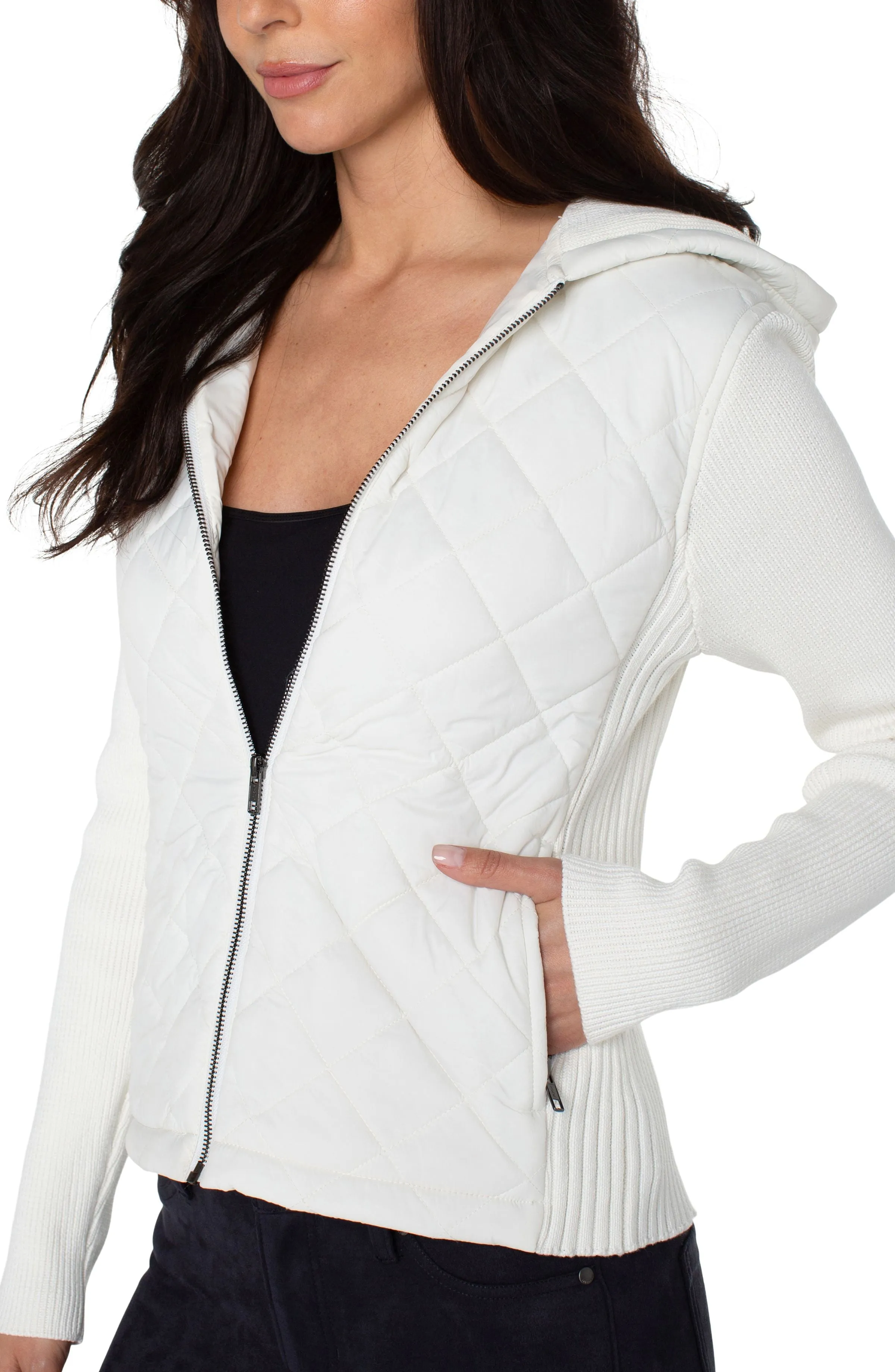 Quilted Hooded Sweater