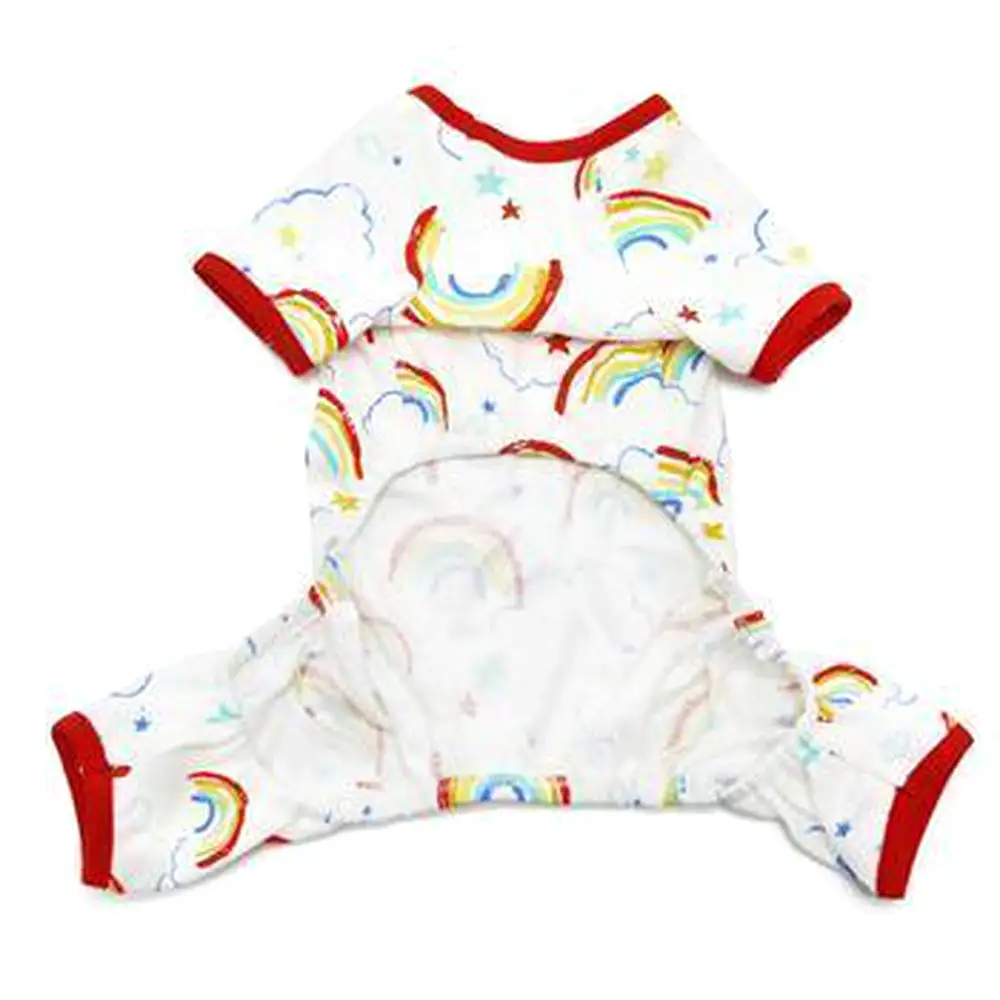 Rainbow Dog Pajamas by Dogo - Red