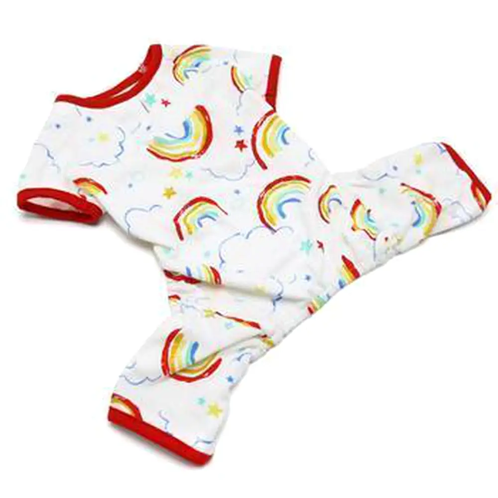 Rainbow Dog Pajamas by Dogo - Red