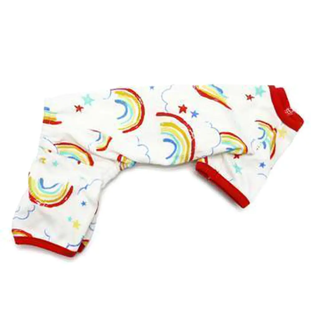 Rainbow Dog Pajamas by Dogo - Red