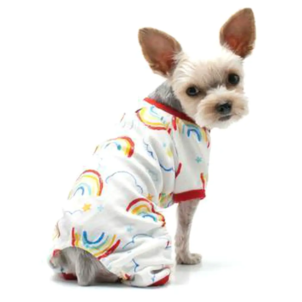 Rainbow Dog Pajamas by Dogo - Red