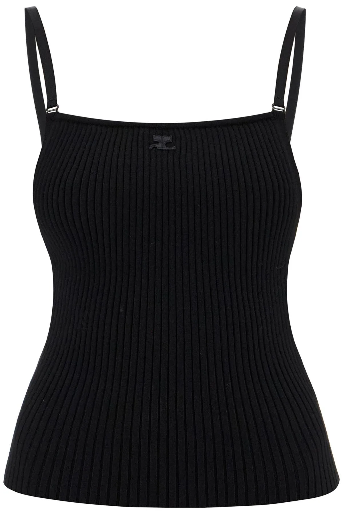 RIBBED SLEEVELESS TOP WITH